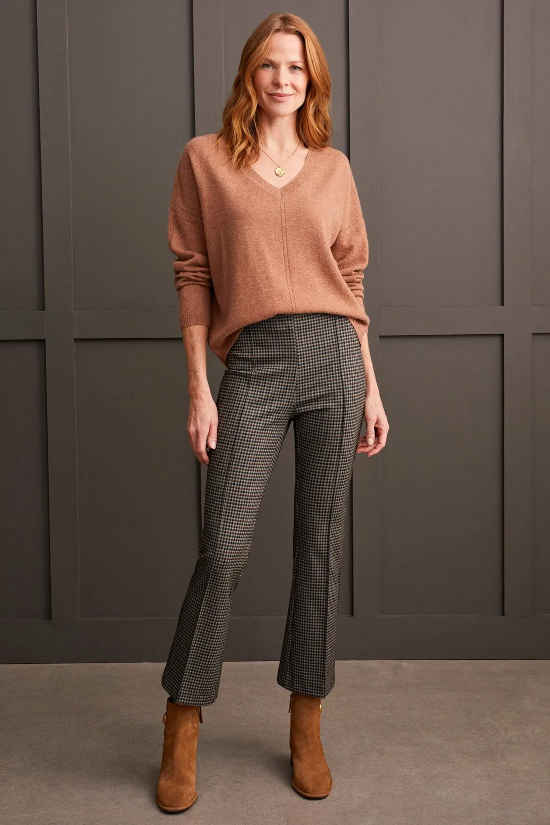 Printed Ponte Pull-On Ankle Pant-Aloe sold by Tribal