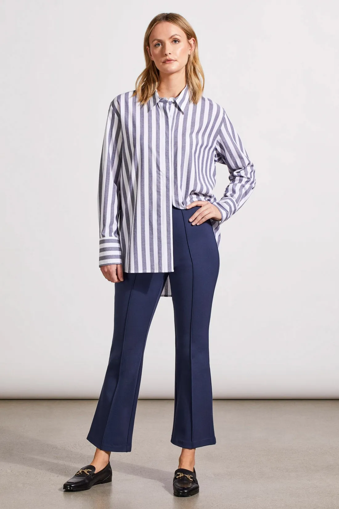 Tribal Signature Ponte Pull-On 28 Inch Bootcut Trousers-Sapphire sold by Tribal