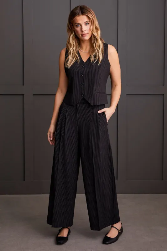 Signature Waistband Palazzo Trouser-Black sold by Tribal