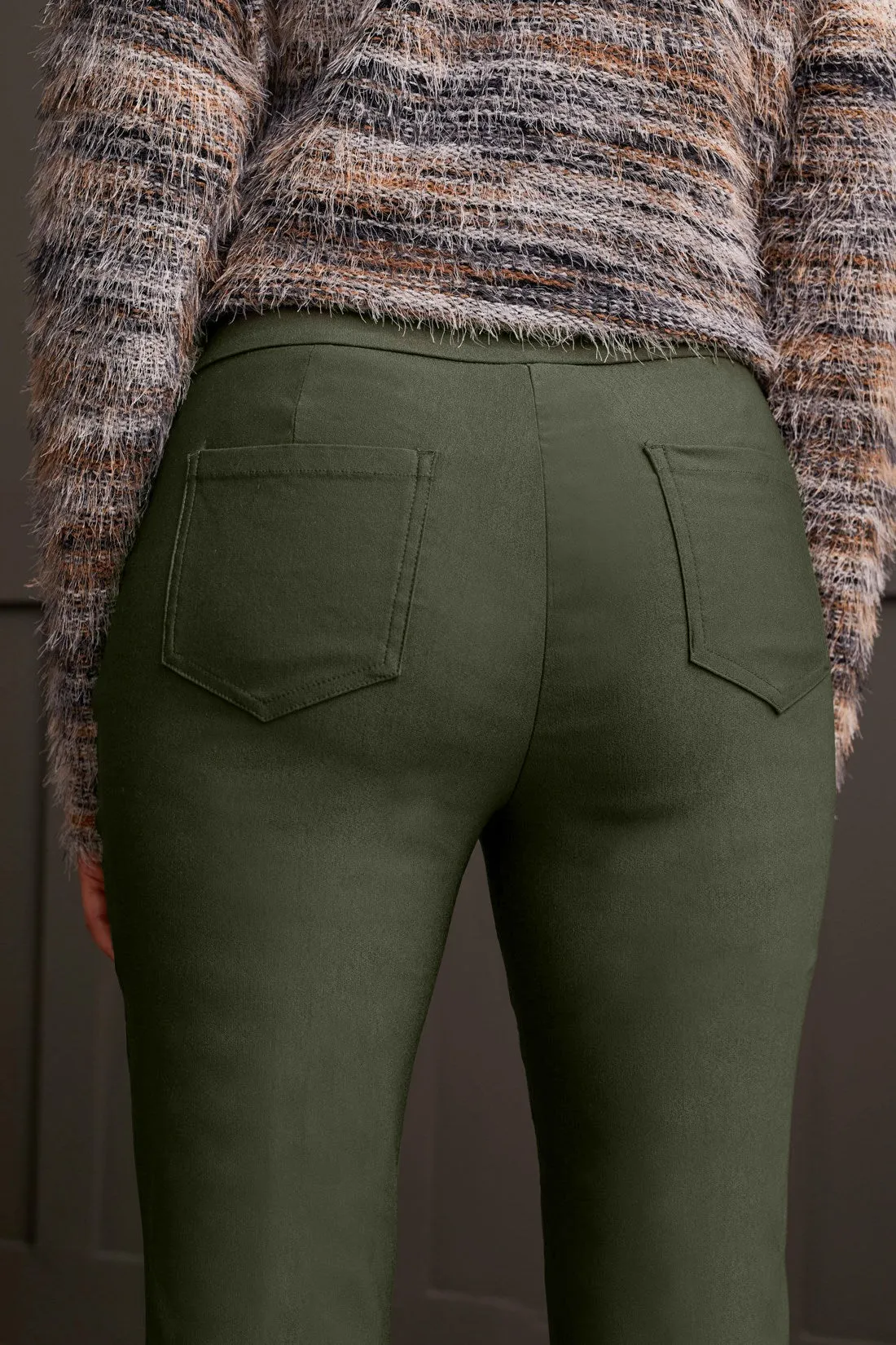 Microflare Flatten It® Pull-On Pants With Back Pockets-Spinach sold by Tribal product image thumbnail 4