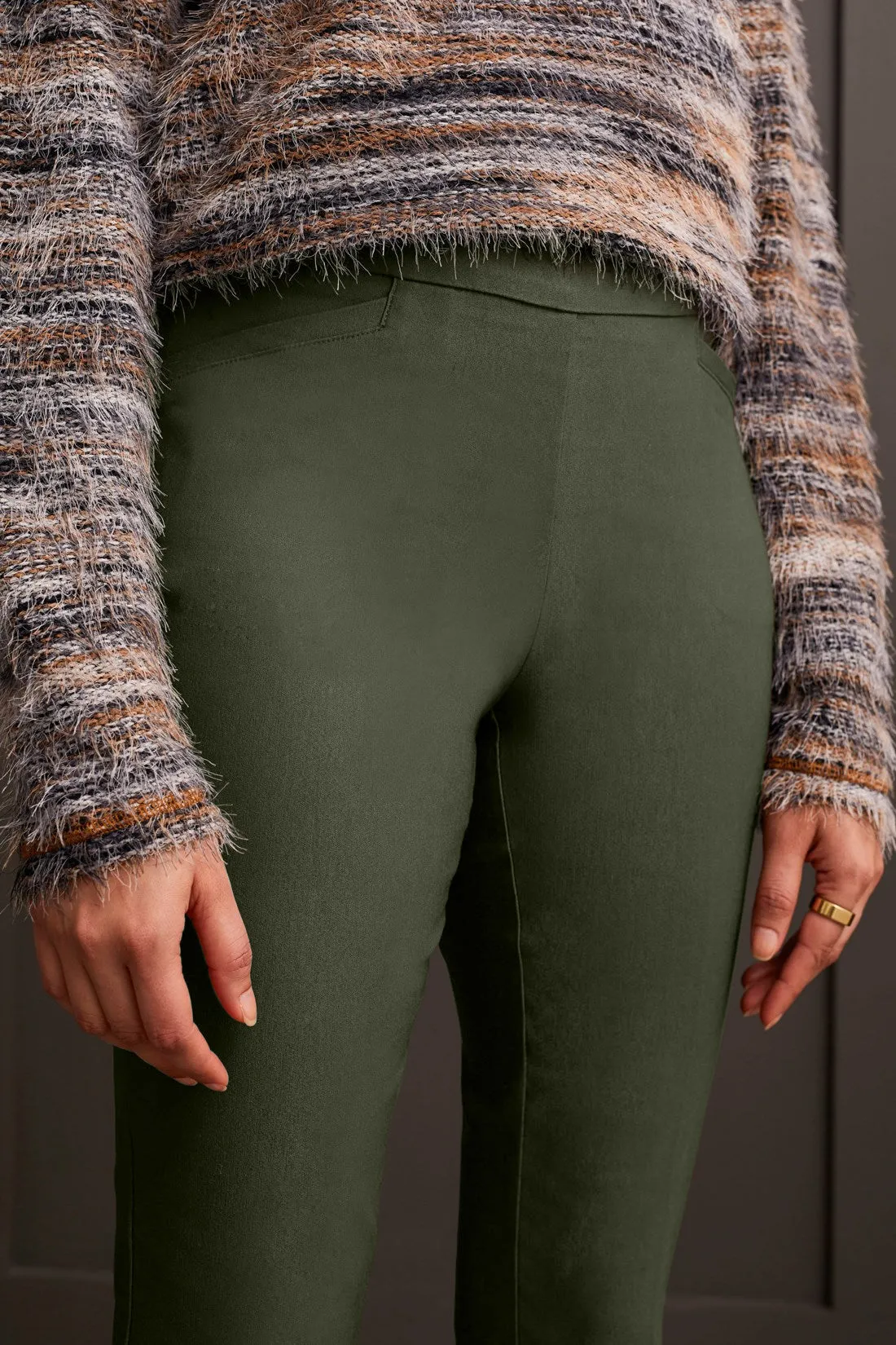 Microflare Flatten It® Pull-On Pants With Back Pockets-Spinach sold by Tribal product image thumbnail 2