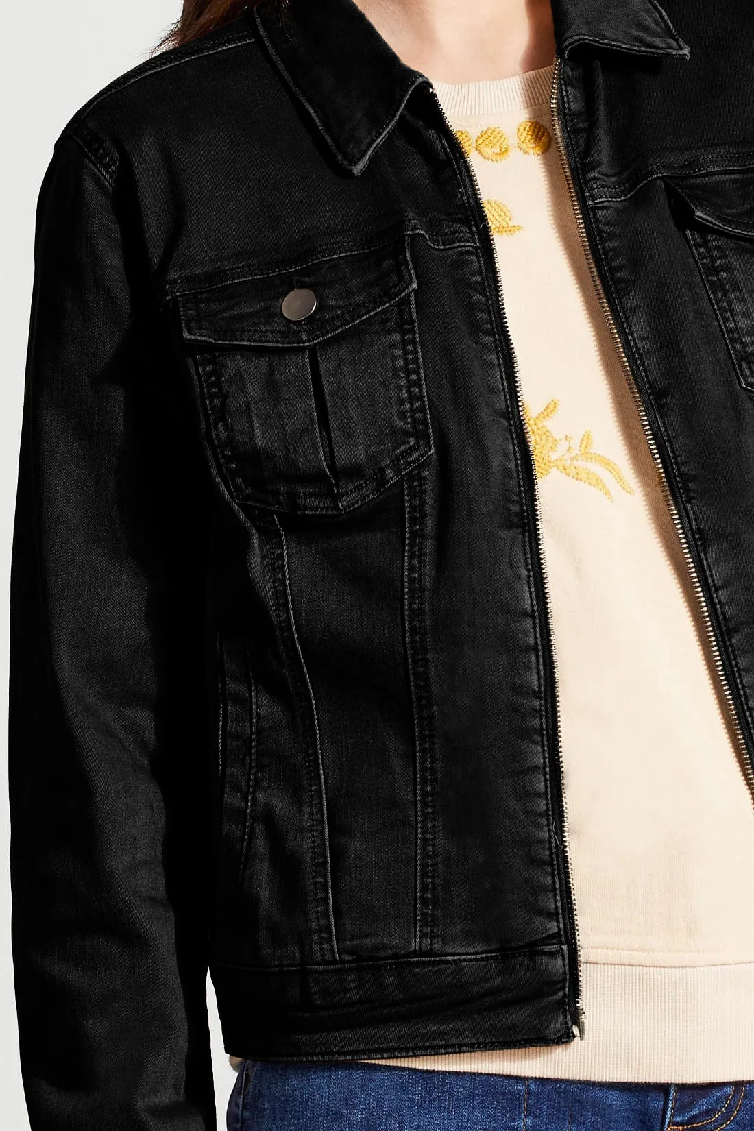 COMFORT STRETCH ZIP-UP JACKET-Black sold by Tribal product image thumbnail 2