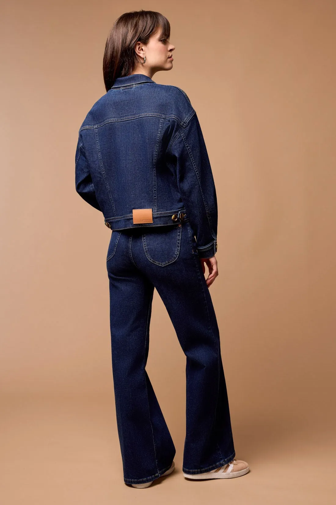 Blue Thread Waist Length Denim Jacket With Oversized Pockets-Dk. Denim sold by Tribal product image thumbnail 4