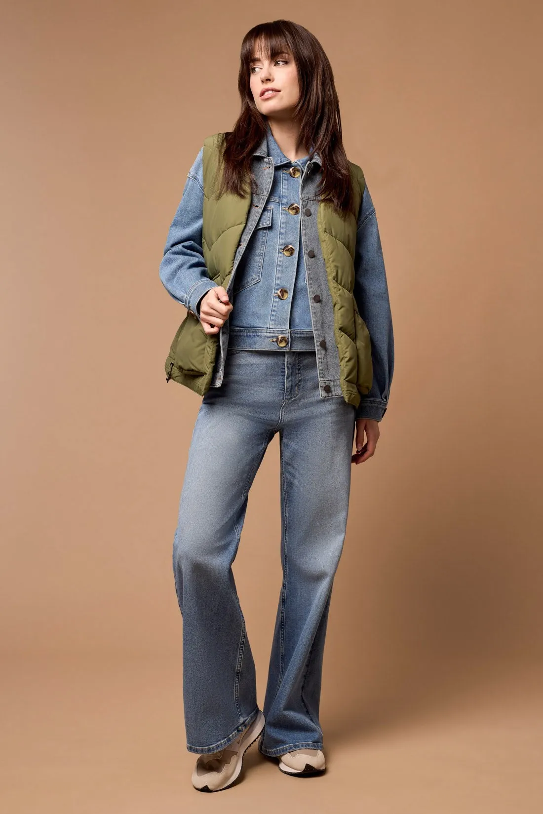 Blue Thread Waist Length Denim Jacket With Oversized Pockets-Med. Denim sold by Tribal product image thumbnail 3