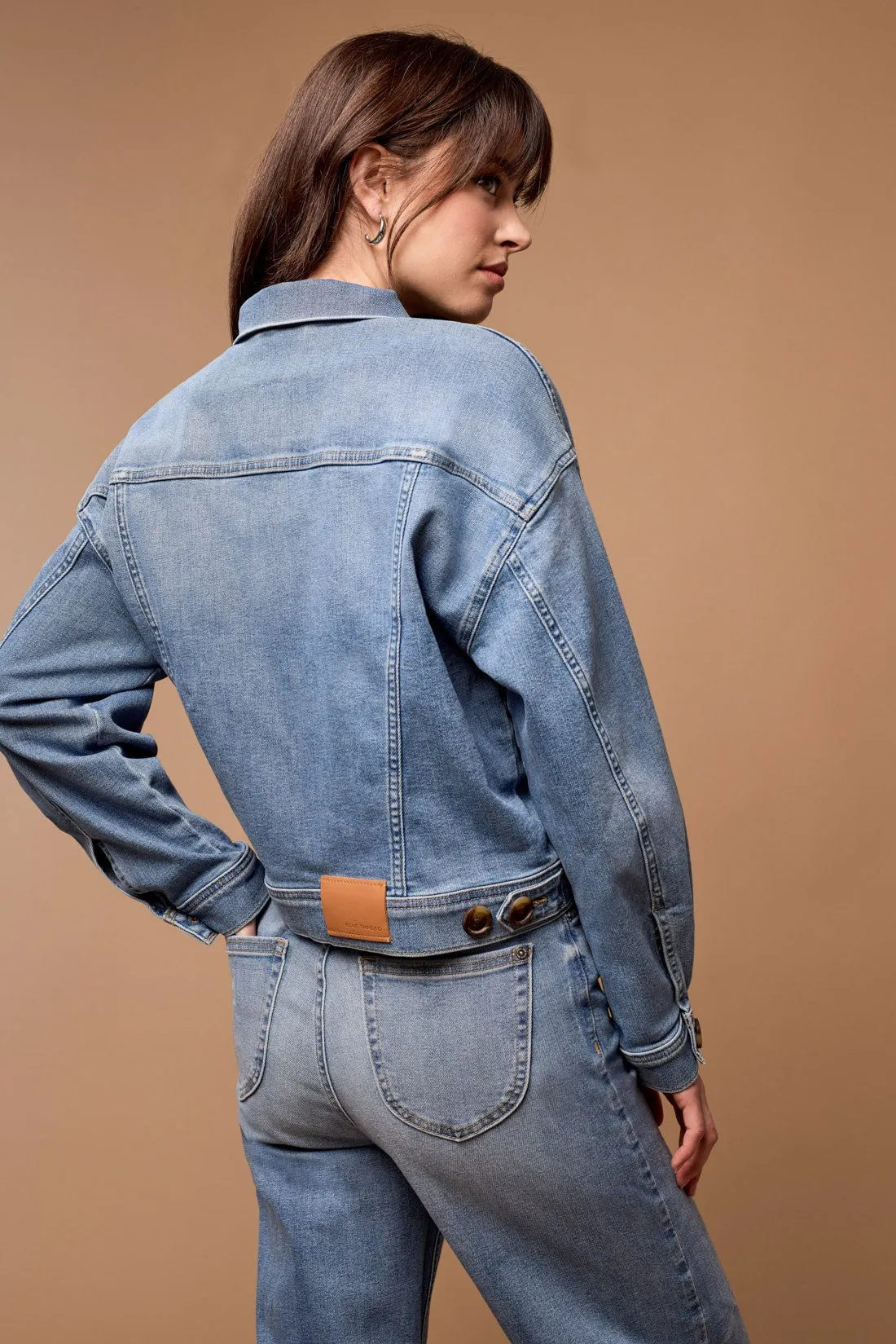 Blue Thread Waist Length Denim Jacket With Oversized Pockets-Med. Denim sold by Tribal product image thumbnail 4