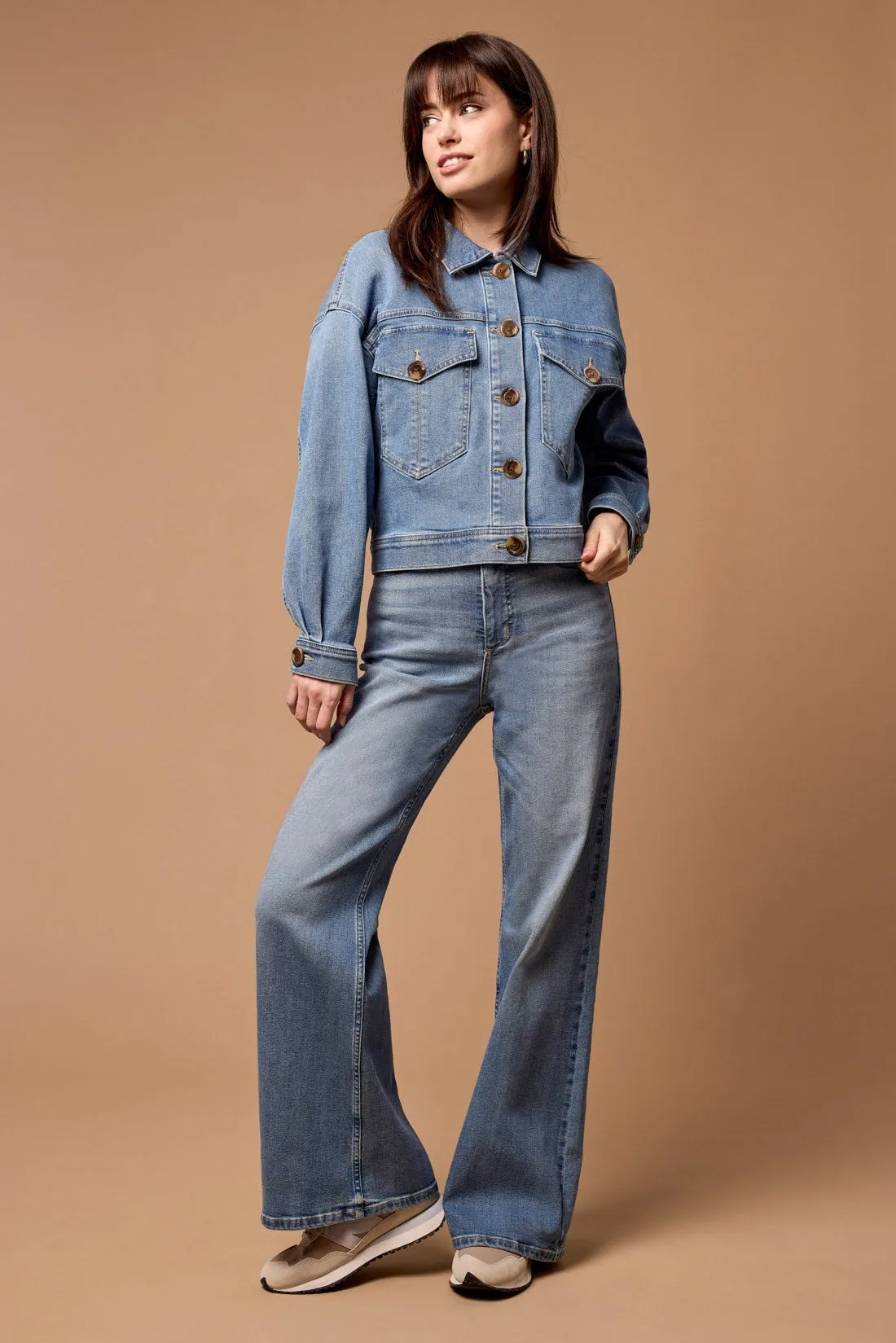 Blue Thread Waist Length Denim Jacket With Oversized Pockets-Med. Denim sold by Tribal product image thumbnail 2