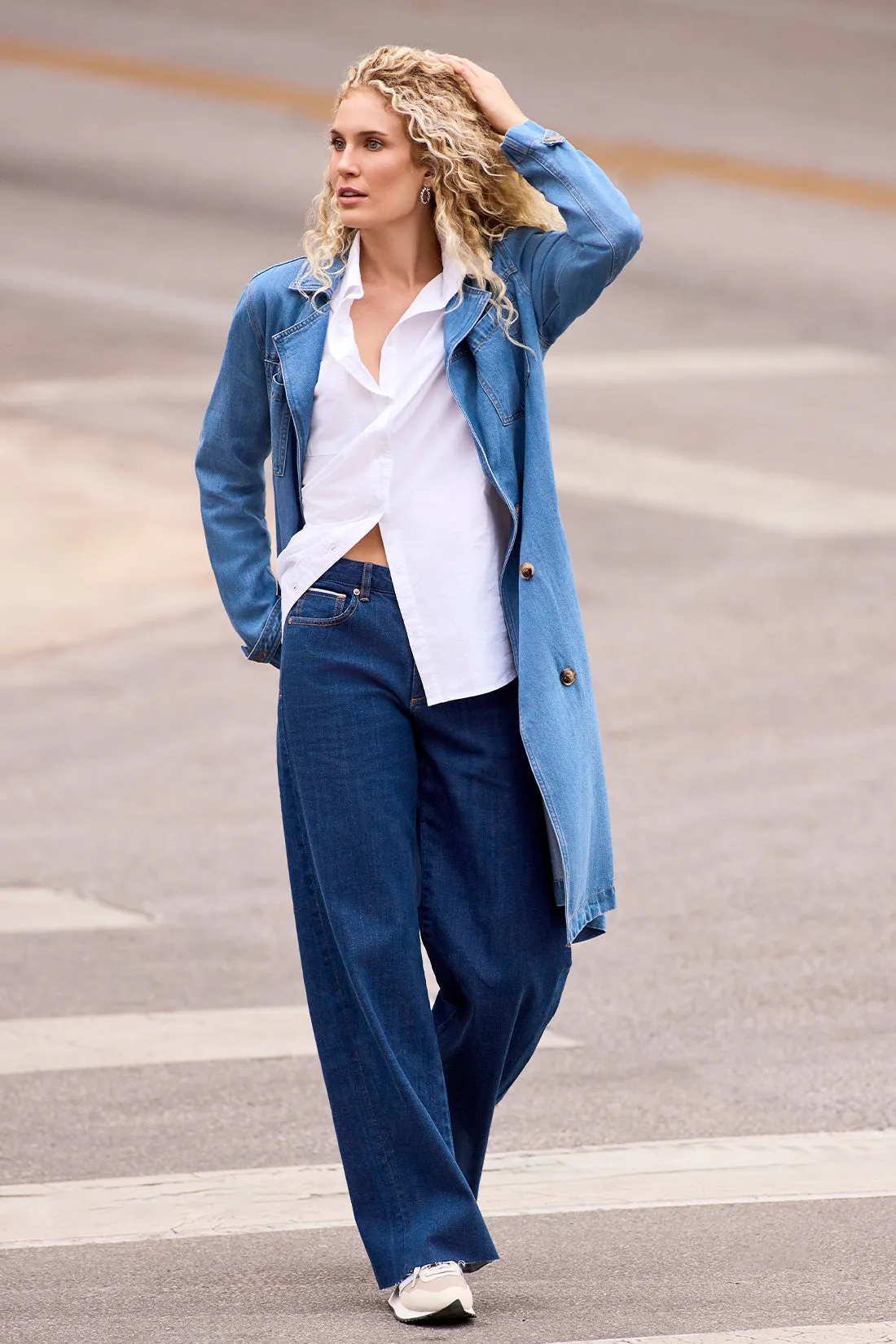 Blue Thread Brooke High Rise Wide Trouser Jeans-Dk. Denim sold by Tribal