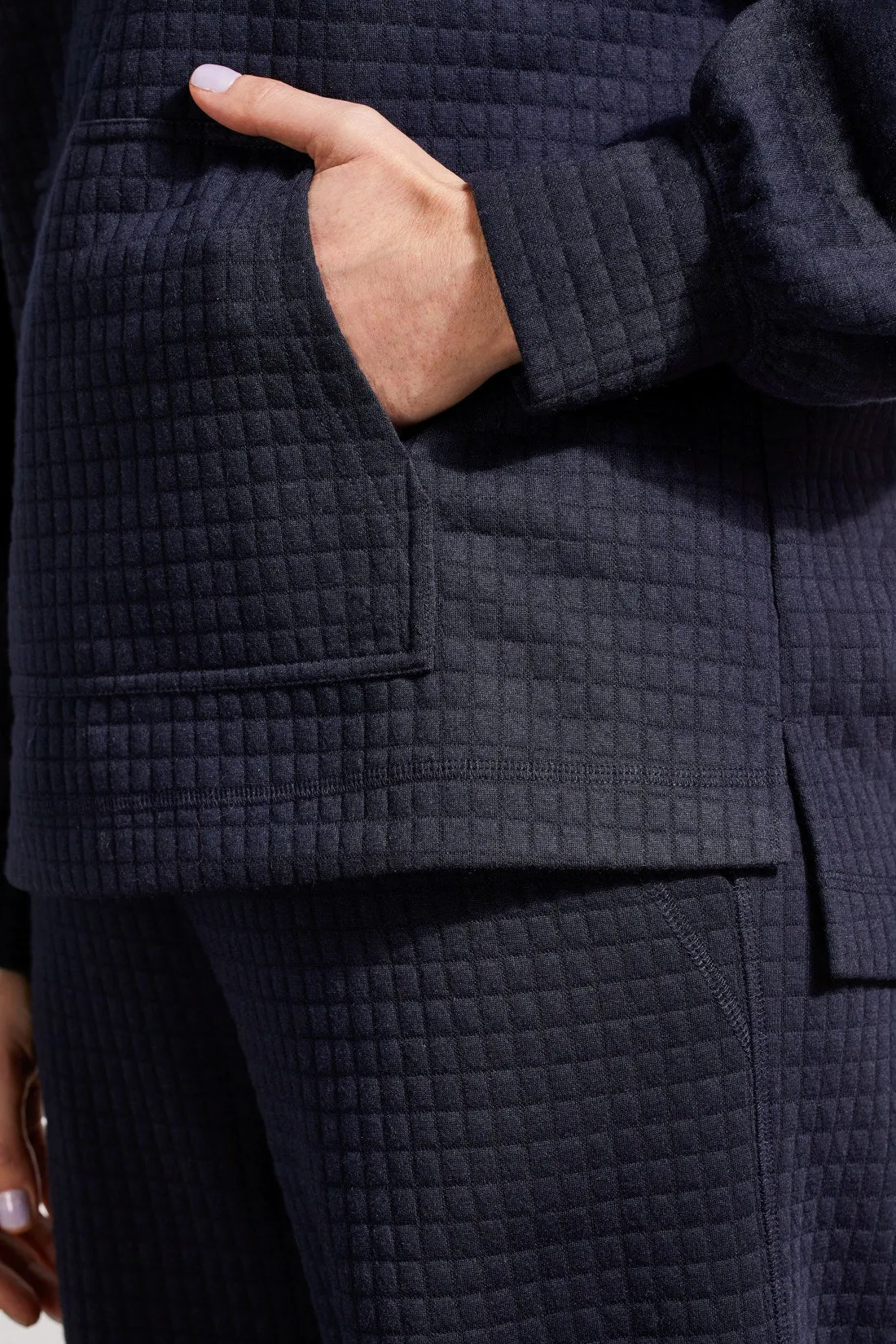 Quilted Kangaroo Pocket Top With Half-Zip-Night Sky sold by Tribal product image thumbnail 3