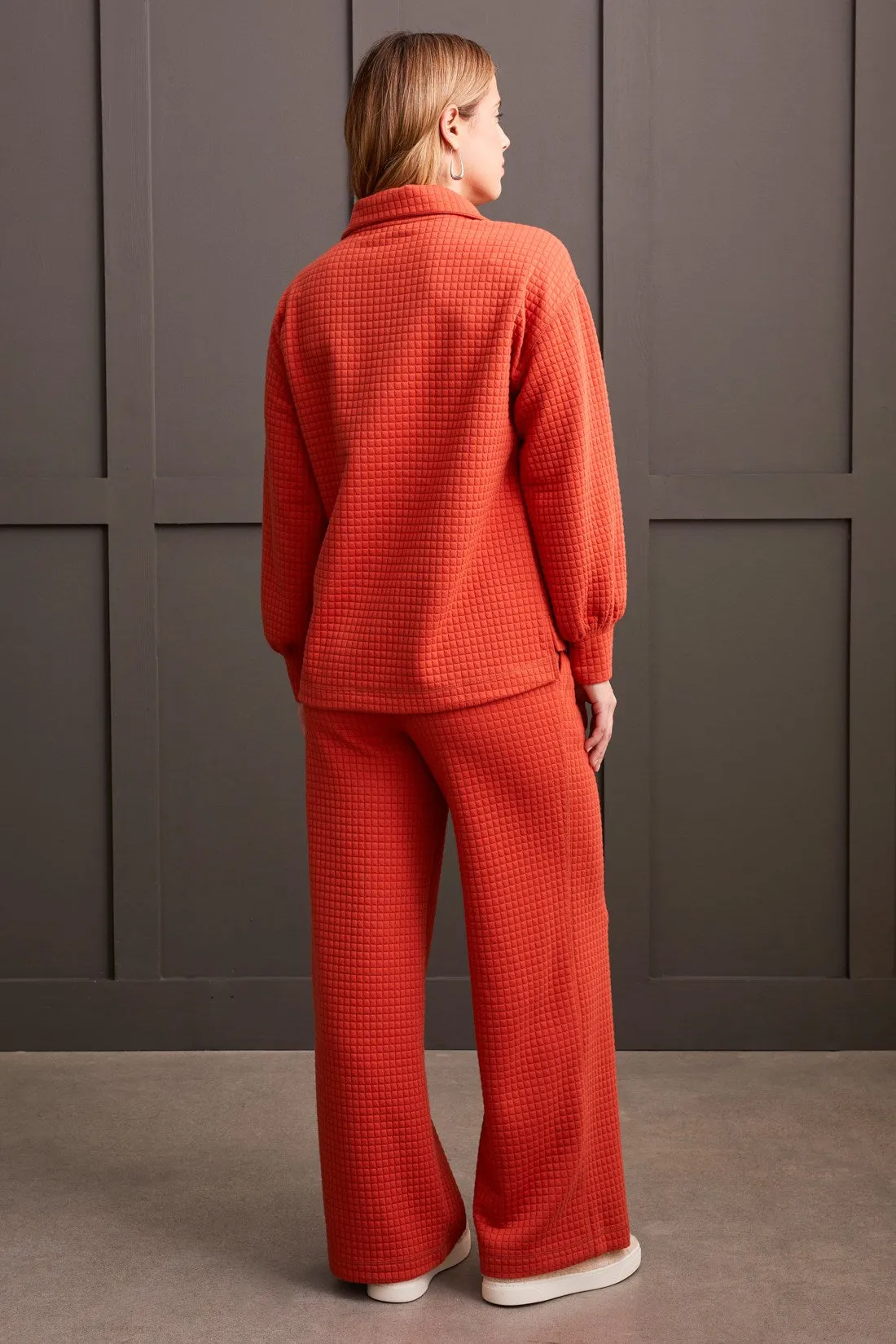 Quilted Kangaroo Pocket Top With Half-Zip-Auburn sold by Tribal product image thumbnail 4