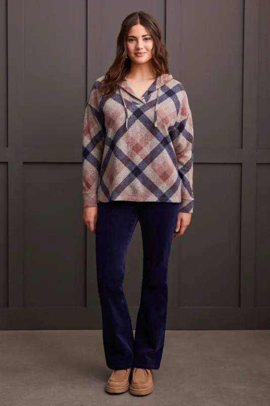 Hooded Tunic With Drawcord Ties-Ginger sold by Tribal