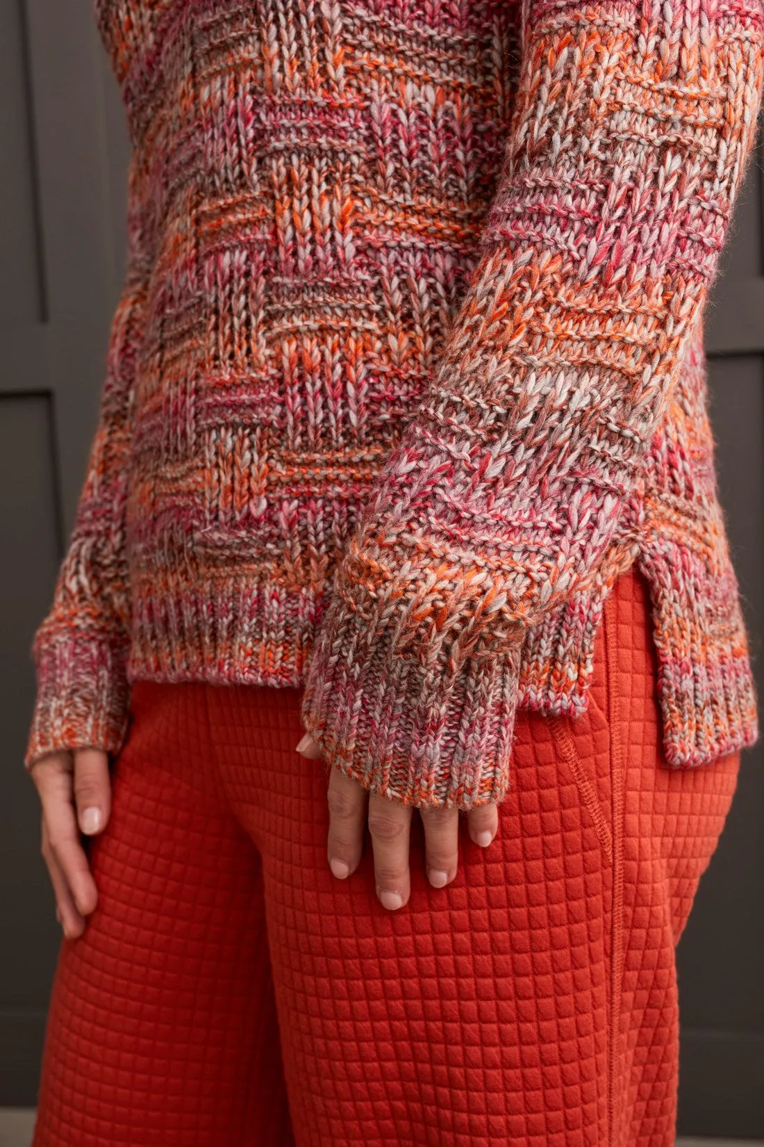 Basketweave Stitch Cowl Neck Sweater-Ginger sold by Tribal product image thumbnail 3