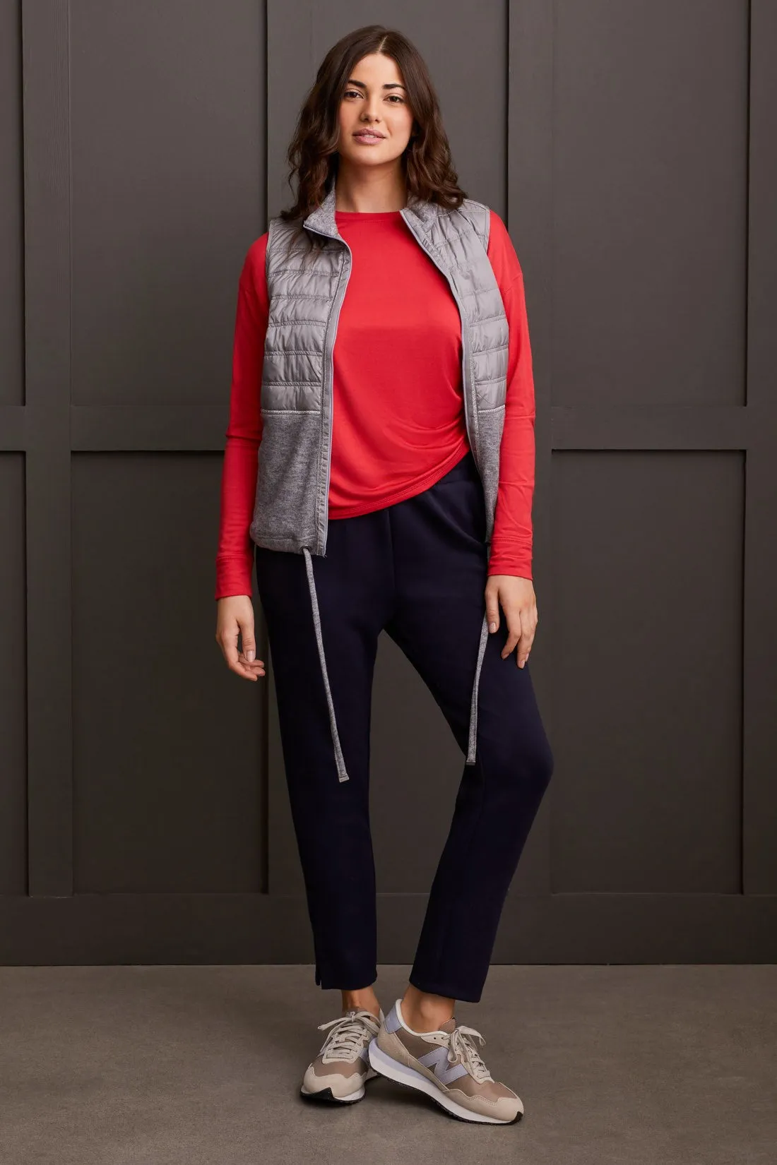 French Terry Crew Neck Top With Side Ruching-Grenadine sold by Tribal product image thumbnail 3