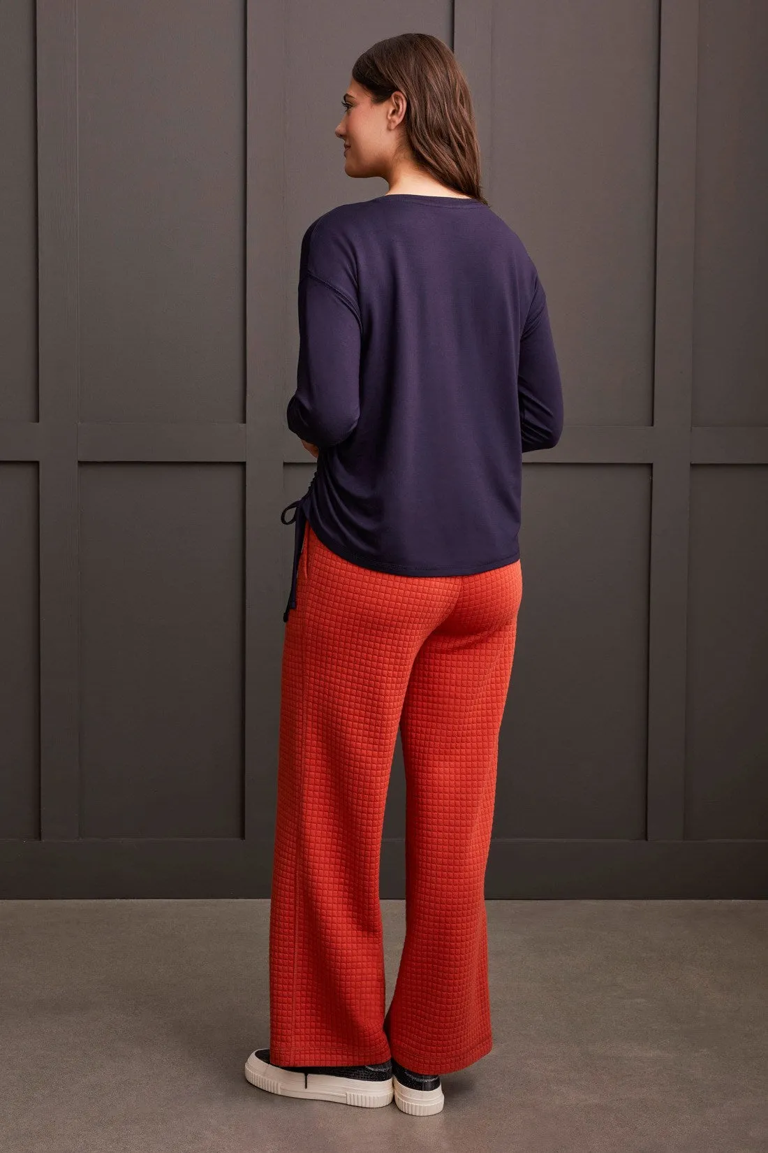 French Terry Crew Neck Top With Side Ruching-Night Sky sold by Tribal product image thumbnail 3