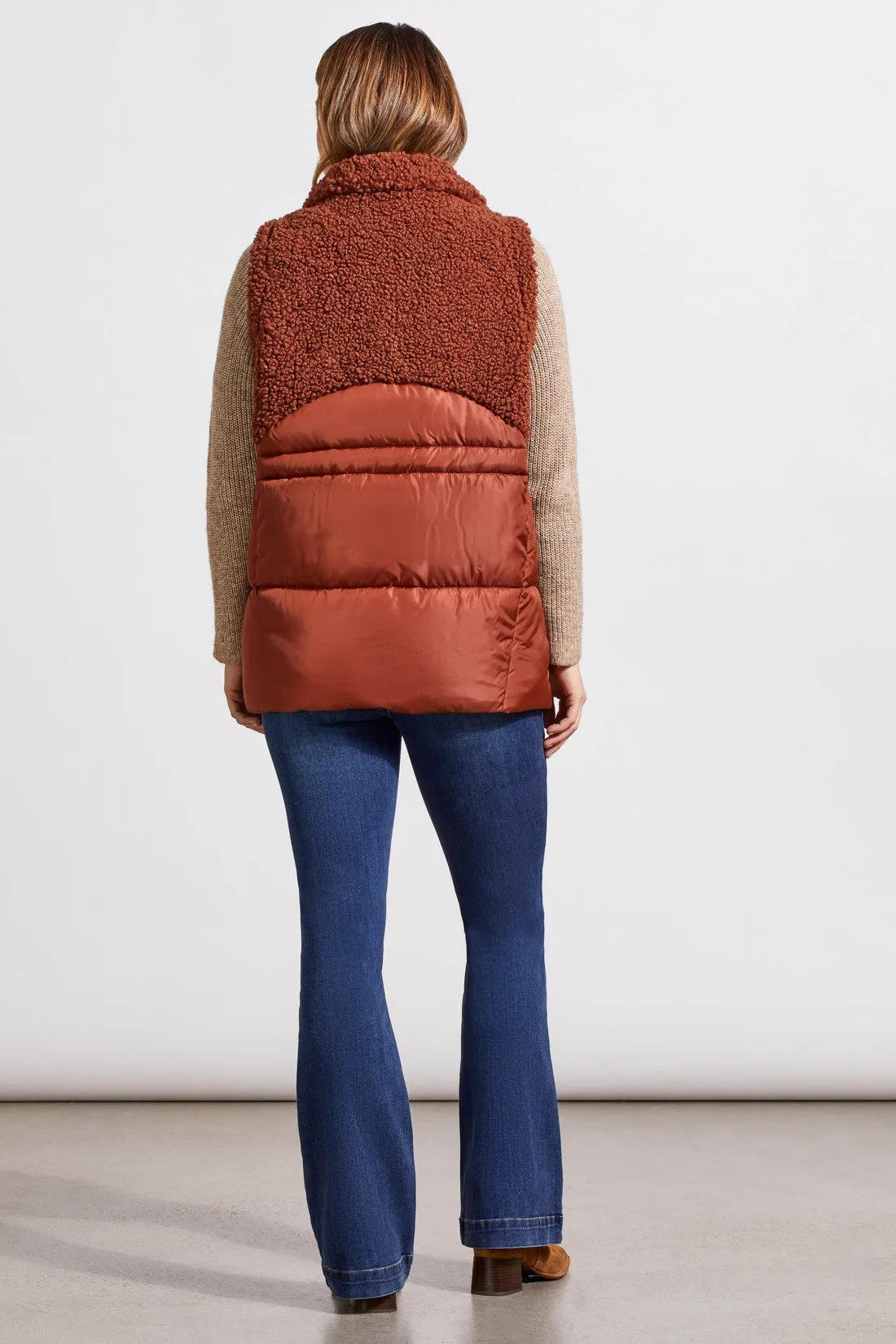 SHERPA AND NYLON COMBO VEST-Marsala sold by Tribal product image thumbnail 4