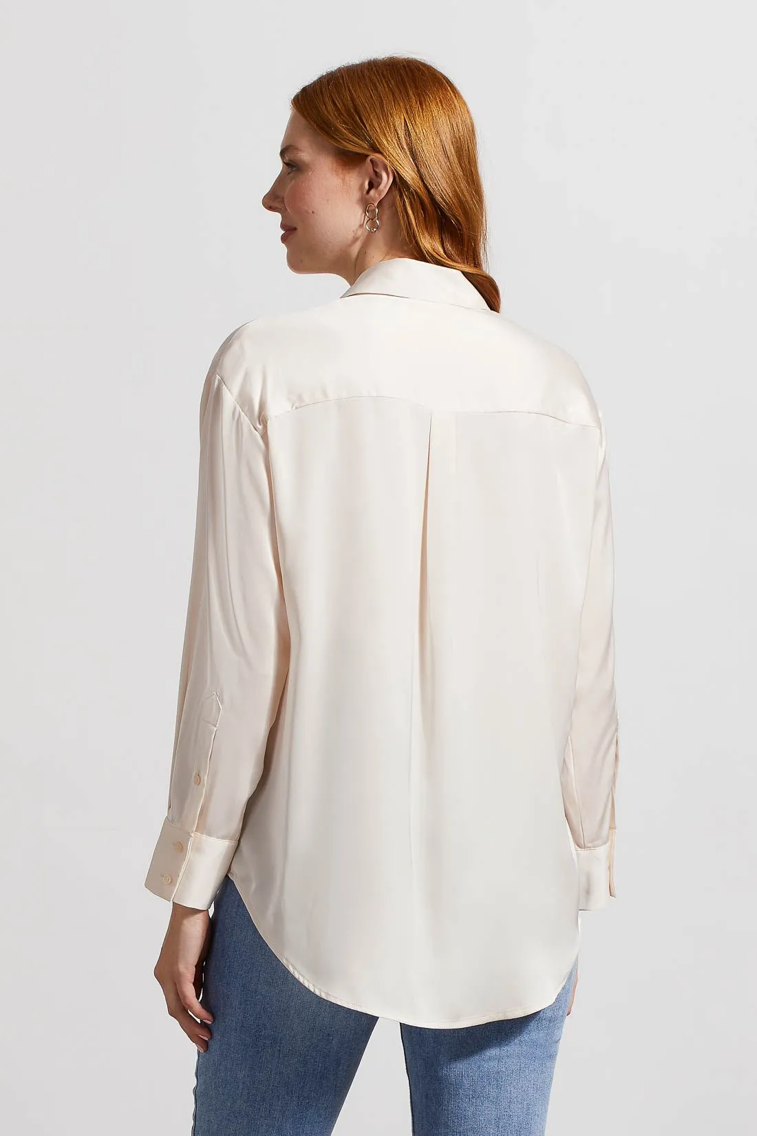Flowy Satin Button-Up Shirt-Blush sold by Tribal product image thumbnail 3