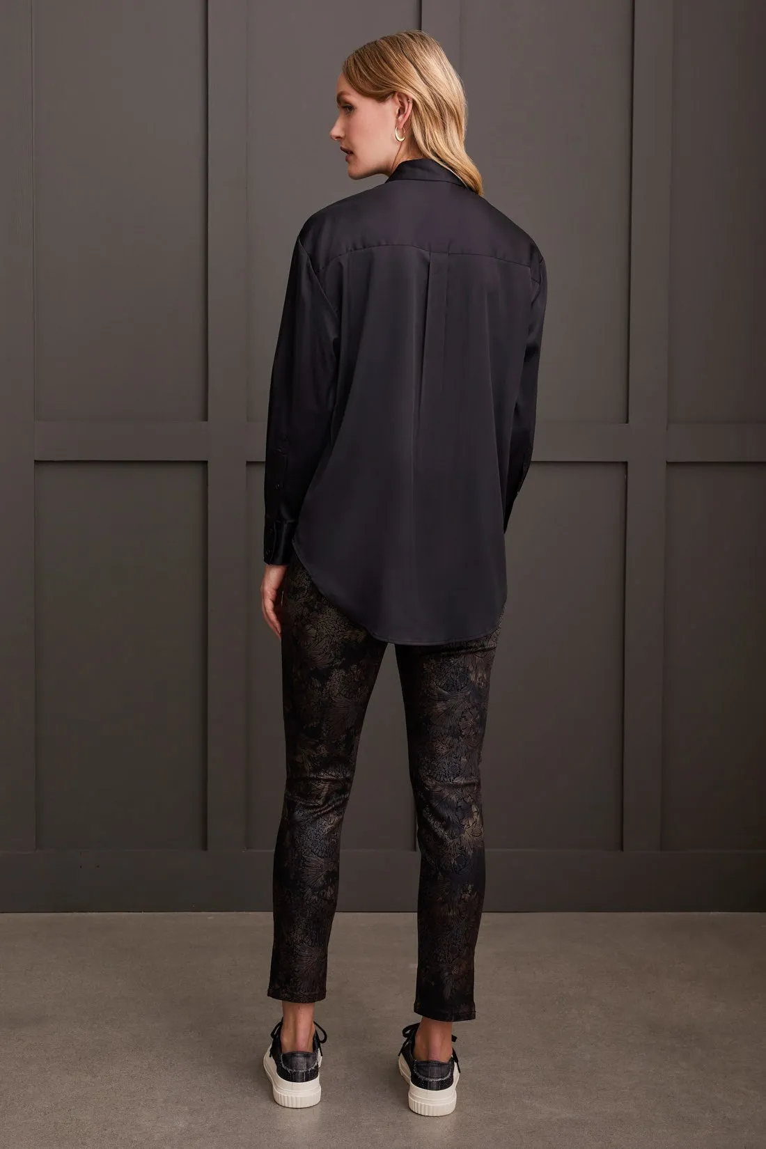 Flowy Satin Button-Up Shirt-Black sold by Tribal product image thumbnail 4