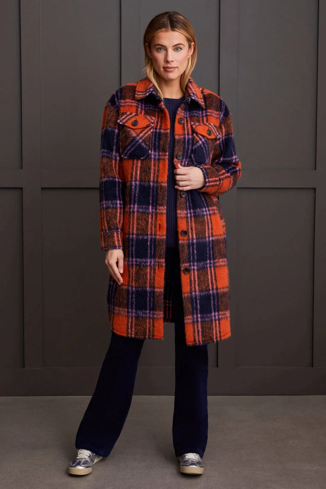 Drop Shoulder Shacket-Burntorange sold by Tribal product image thumbnail 2