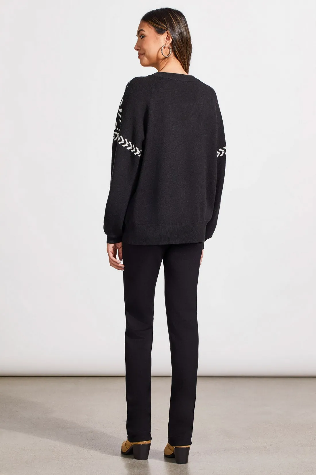 V-Neck Intarsia Sweater-Black sold by Tribal product image thumbnail 3