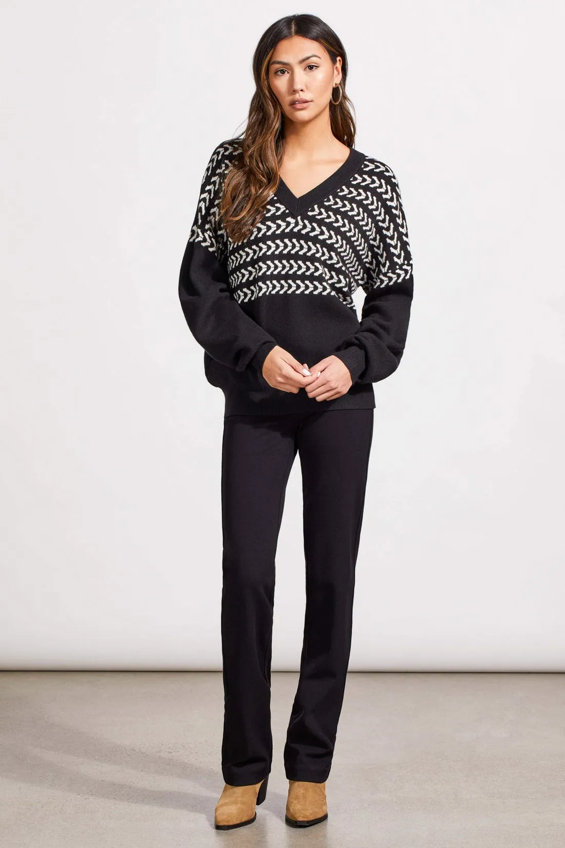V-Neck Intarsia Sweater-Black sold by Tribal product image thumbnail 2