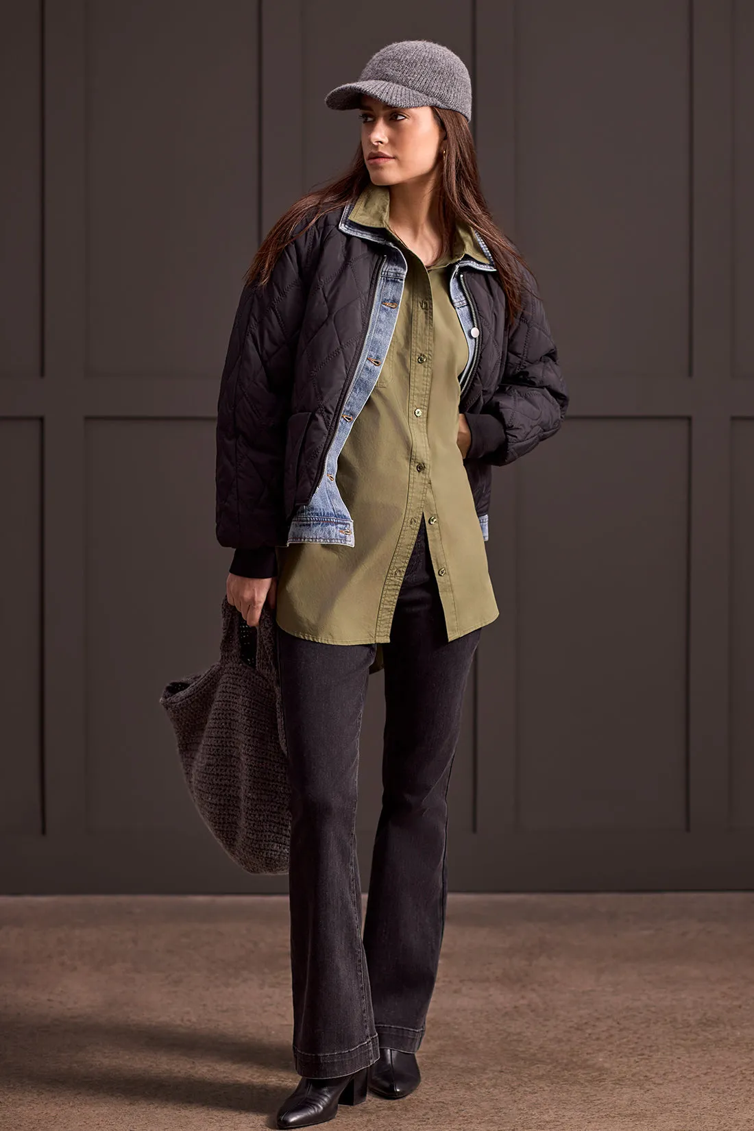 Fooler Quilted Bomber Jacket-Black sold by Tribal