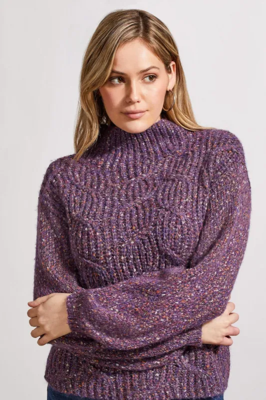 Oversized Funnel Neck Sweater-Raisin sold by Tribal
