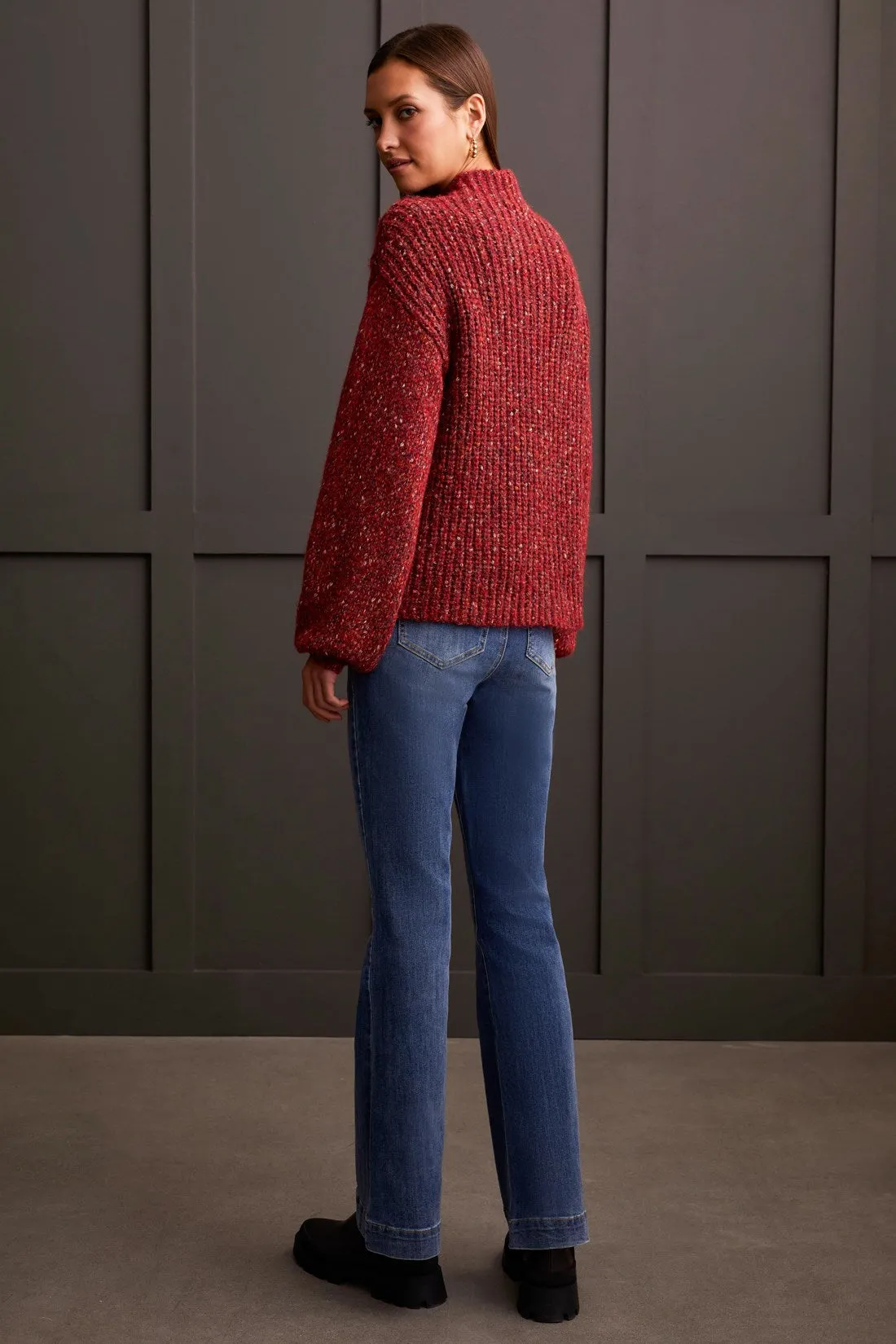 Oversized Funnel Neck Sweater-Scarlet sold by Tribal product image thumbnail 3