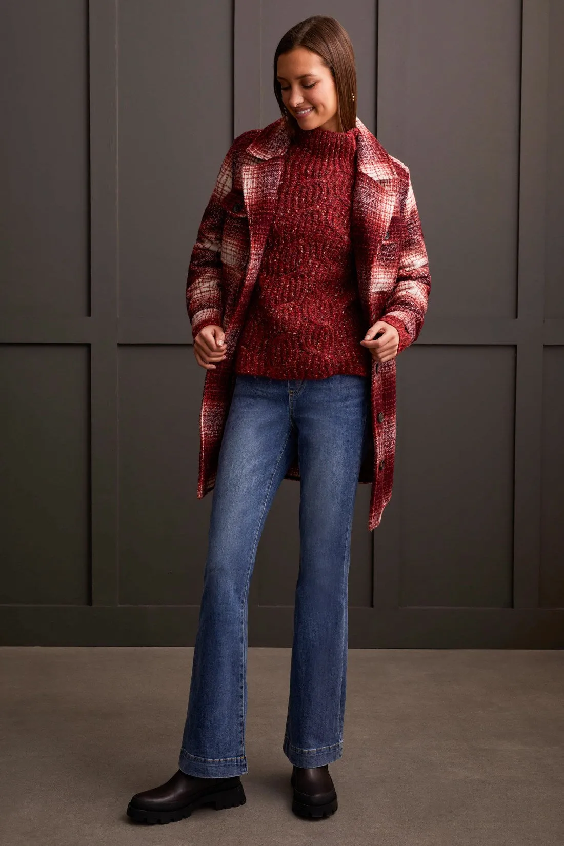 Oversized Funnel Neck Sweater-Scarlet sold by Tribal product image thumbnail 4