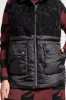 Sherpa And Nylon Combo Vest-Black sold by Tribal