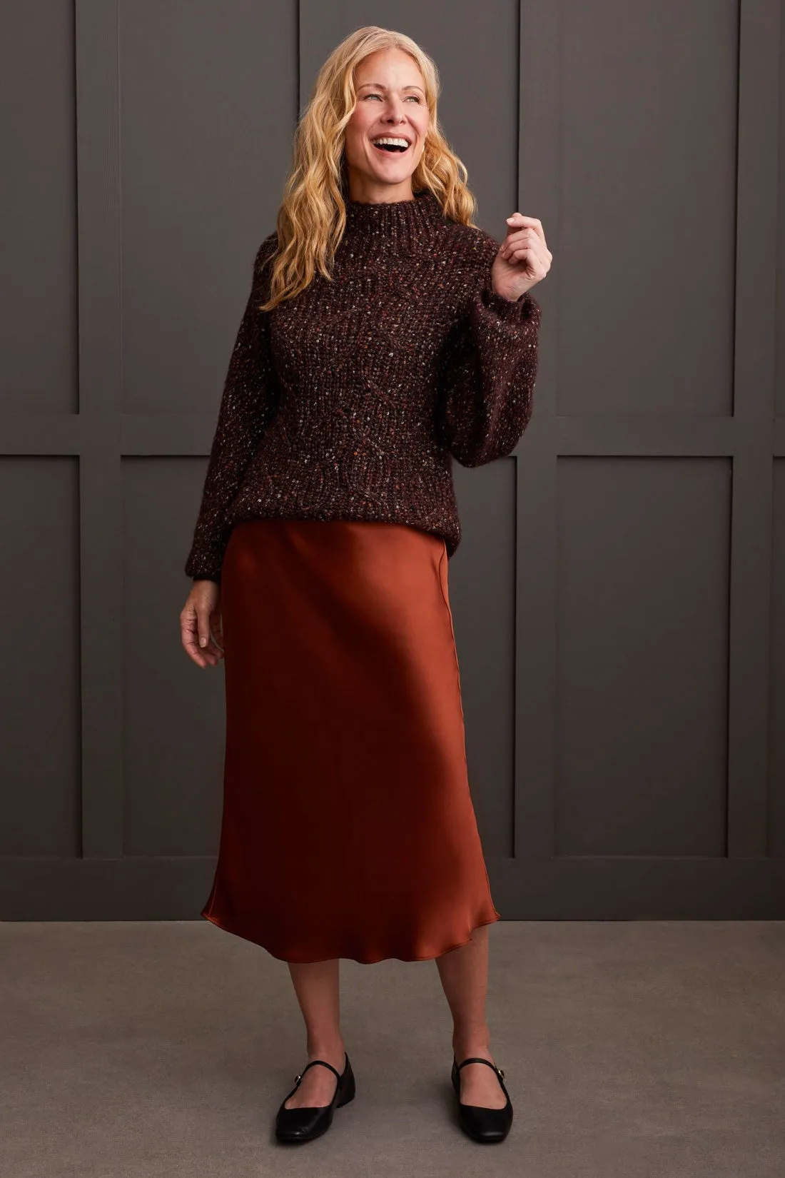 OVERSIZED FUNNEL NECK SWEATER-Coffee bean sold by Tribal product image thumbnail 2