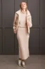 Pull-On Midi Skirt With Elastic Waist-Beige sold by Tribal