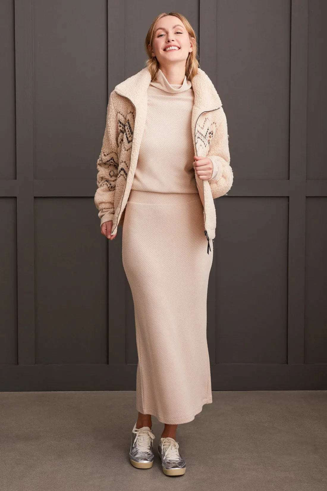 Pull-On Midi Skirt With Elastic Waist-Beige sold by Tribal product image thumbnail 4