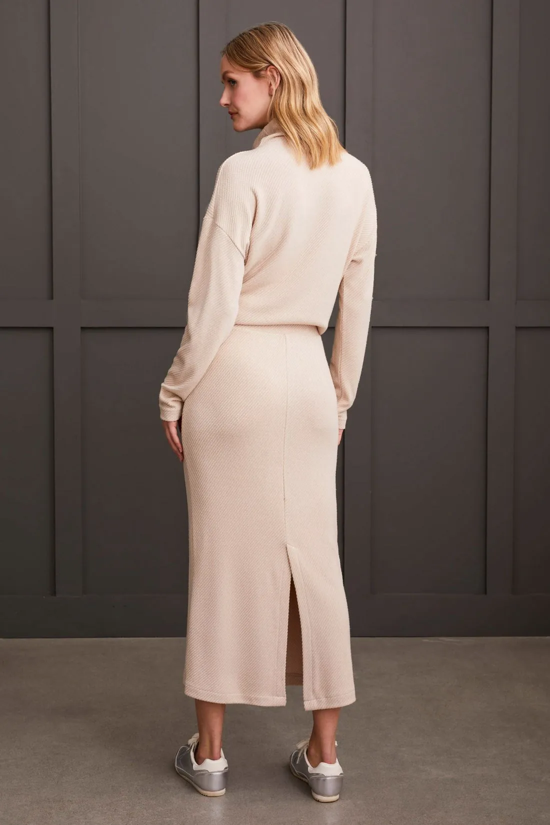 Pull-On Midi Skirt With Elastic Waist-Beige sold by Tribal product image thumbnail 2