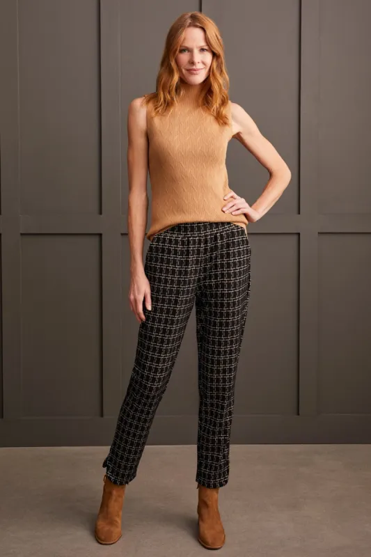 Brushed Knit Ponte Pull-On Ankle Pants With Rounded Hem-Moonstone sold by Tribal