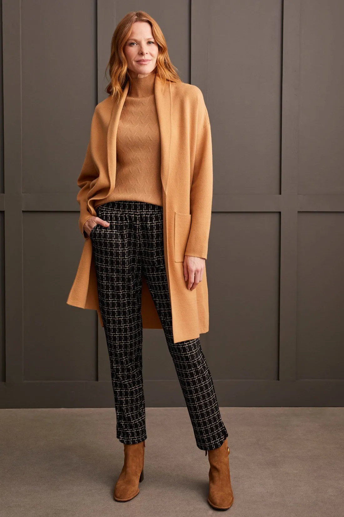 Brushed Knit Ponte Pull-On Ankle Pants With Rounded Hem-Moonstone sold by Tribal product image thumbnail 4