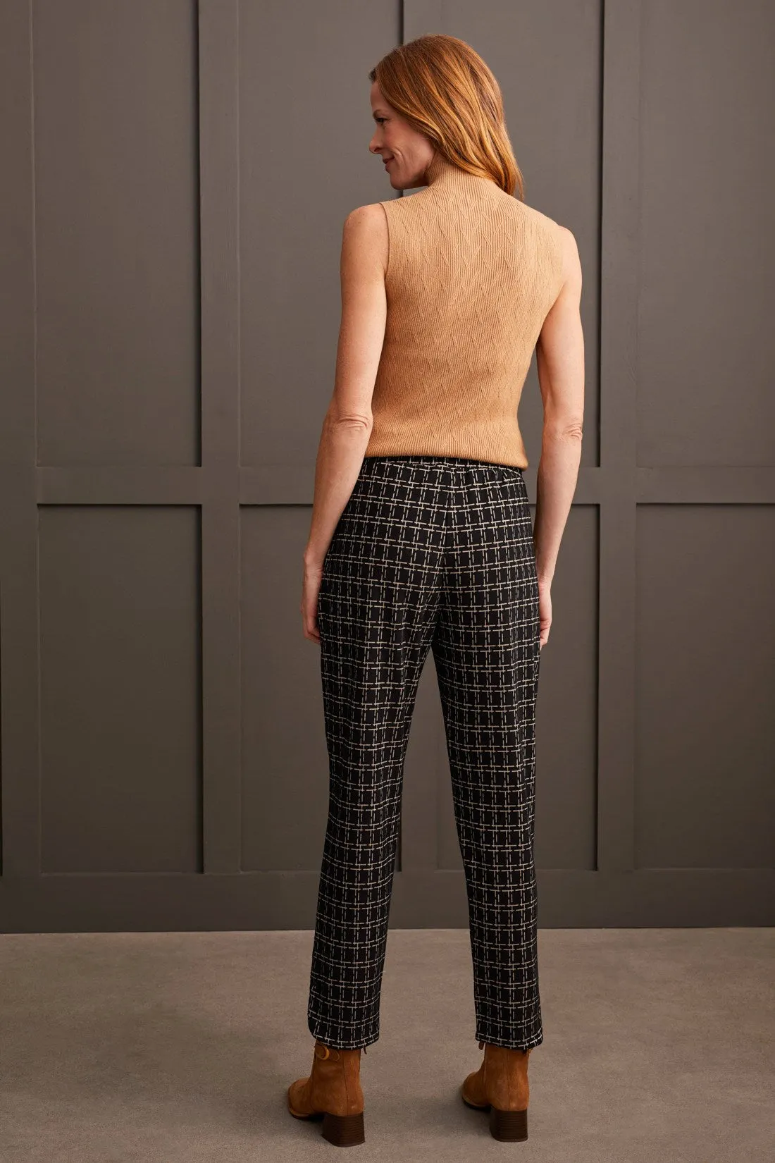 Brushed Knit Ponte Pull-On Ankle Pants With Rounded Hem-Moonstone sold by Tribal product image thumbnail 2