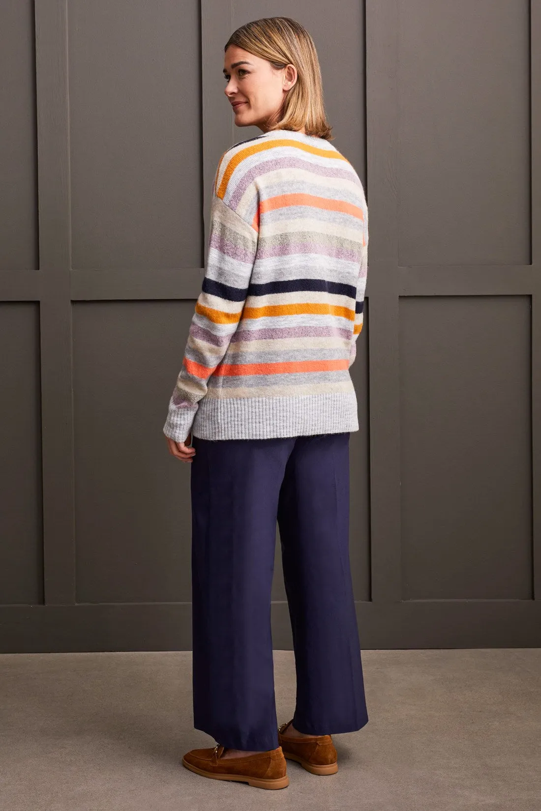 Soft Yarn Striped Crew Neck Sweater-Orchid sold by Tribal product image thumbnail 4