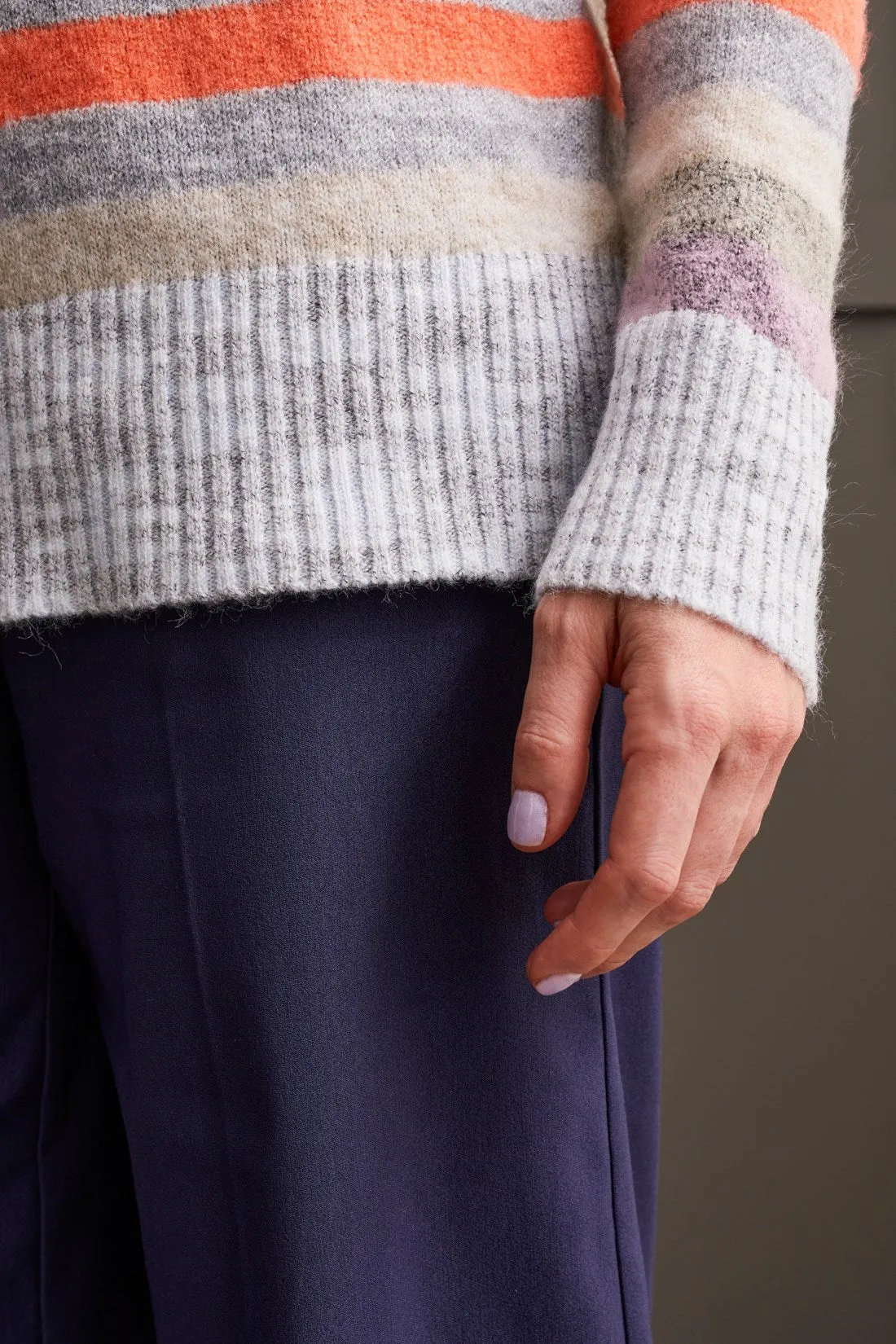 Soft Yarn Striped Crew Neck Sweater-Orchid sold by Tribal product image thumbnail 3