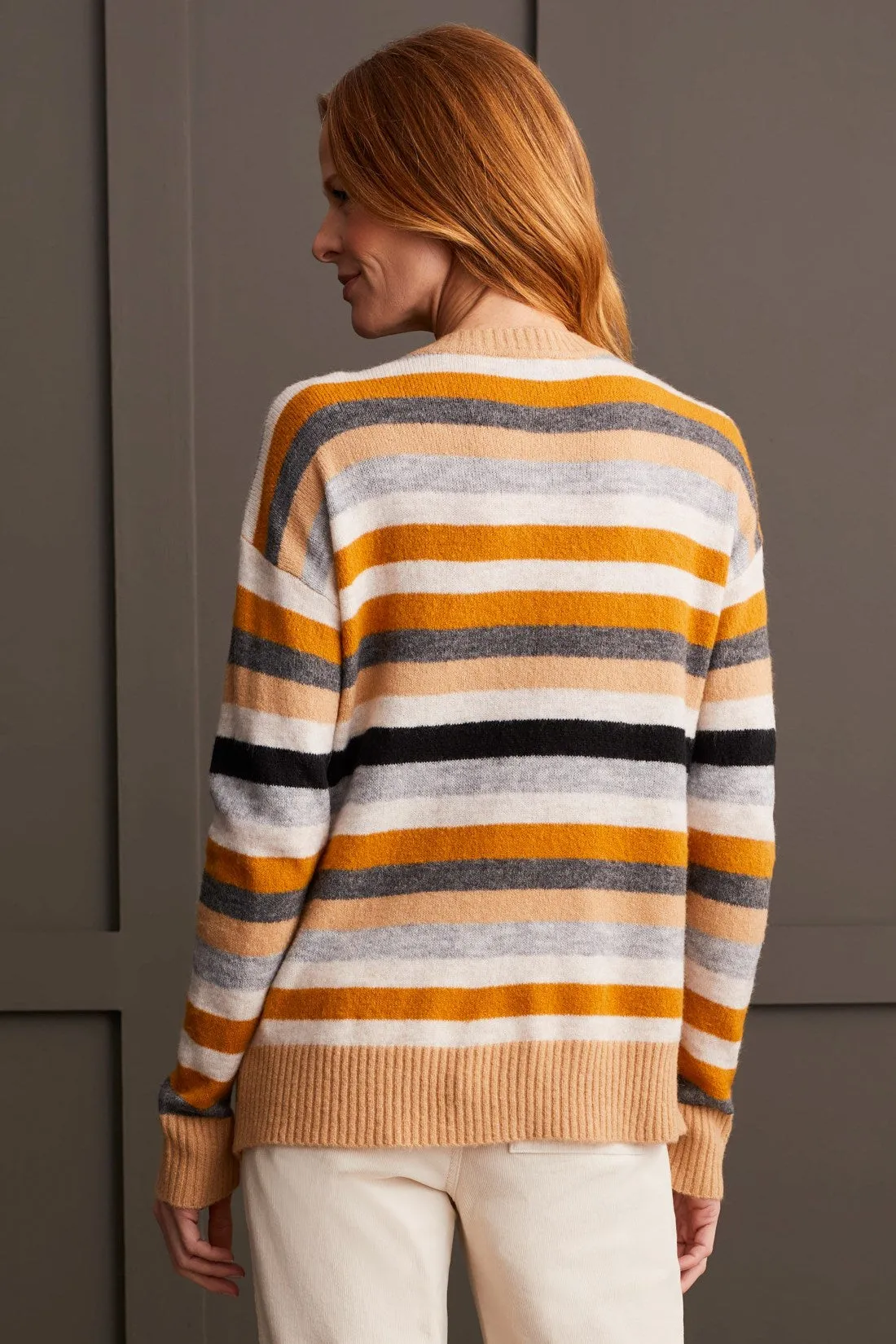 Soft Yarn Striped Crew Neck Sweater-H Tan sold by Tribal product image thumbnail 4