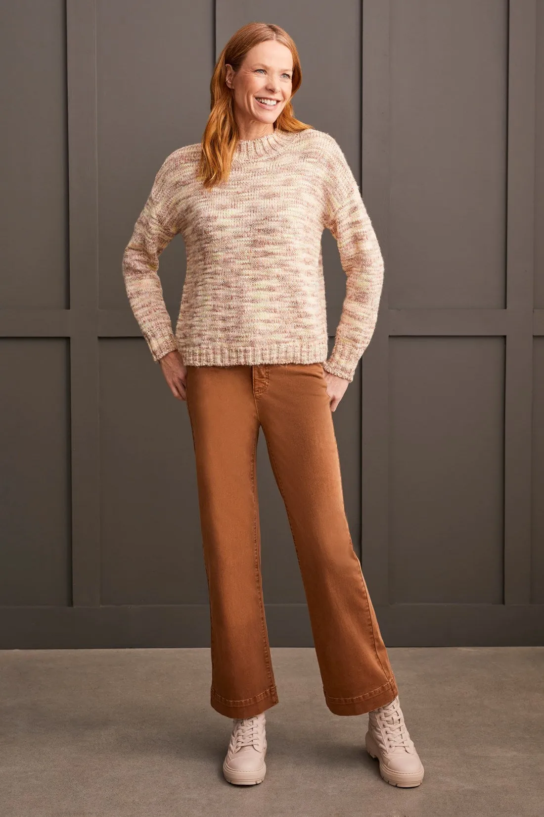 SPACE DYE MOCK NECK SWEATER-Frostgrey sold by Tribal product image thumbnail 2