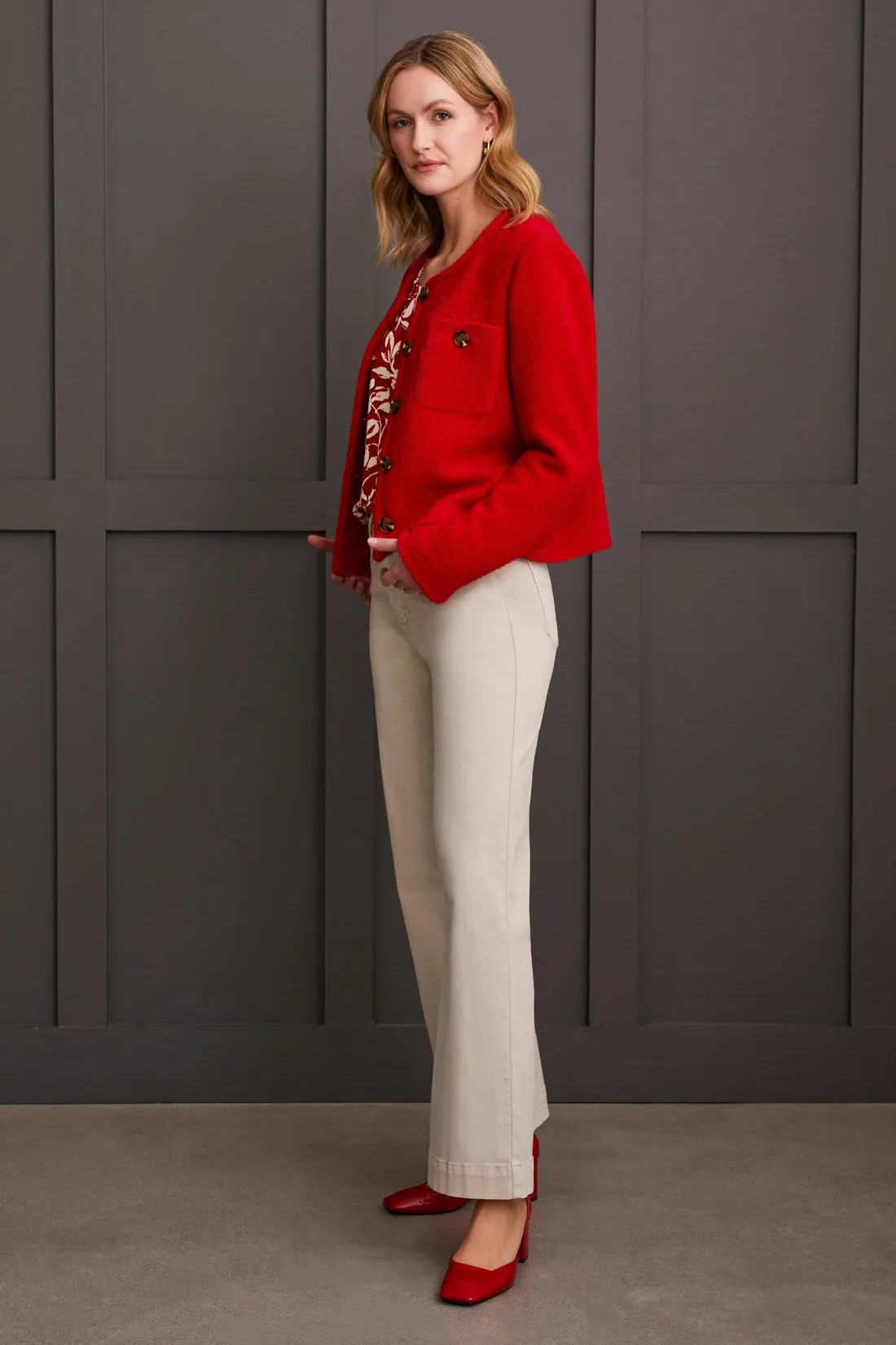 Lined Button-Up Jacket-Scarlet sold by Tribal product image thumbnail 4