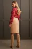 Stretch Corduroy Fly Front Skirt-Gold sold by Tribal