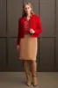 Stretch Corduroy Fly Front Skirt-Gold sold by Tribal