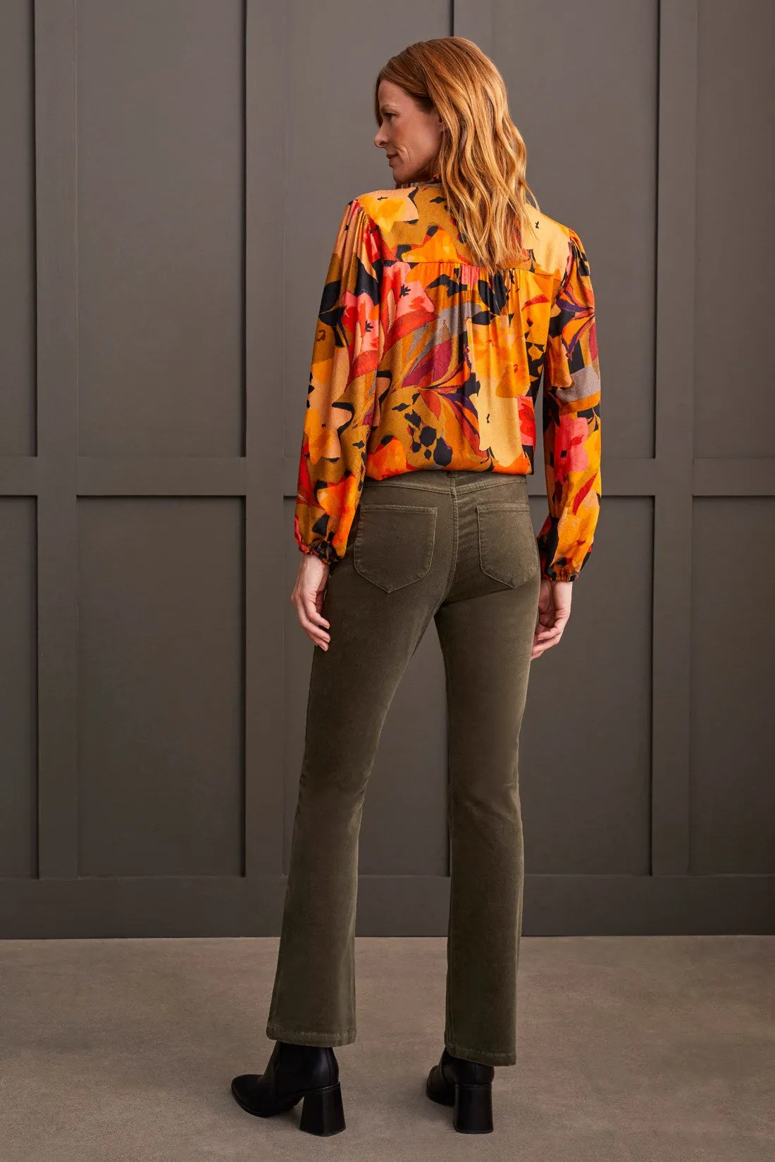 STRETCH CORDUROY PULL-ON 5 POCKET PANTS-Spinach sold by Tribal product image thumbnail 3