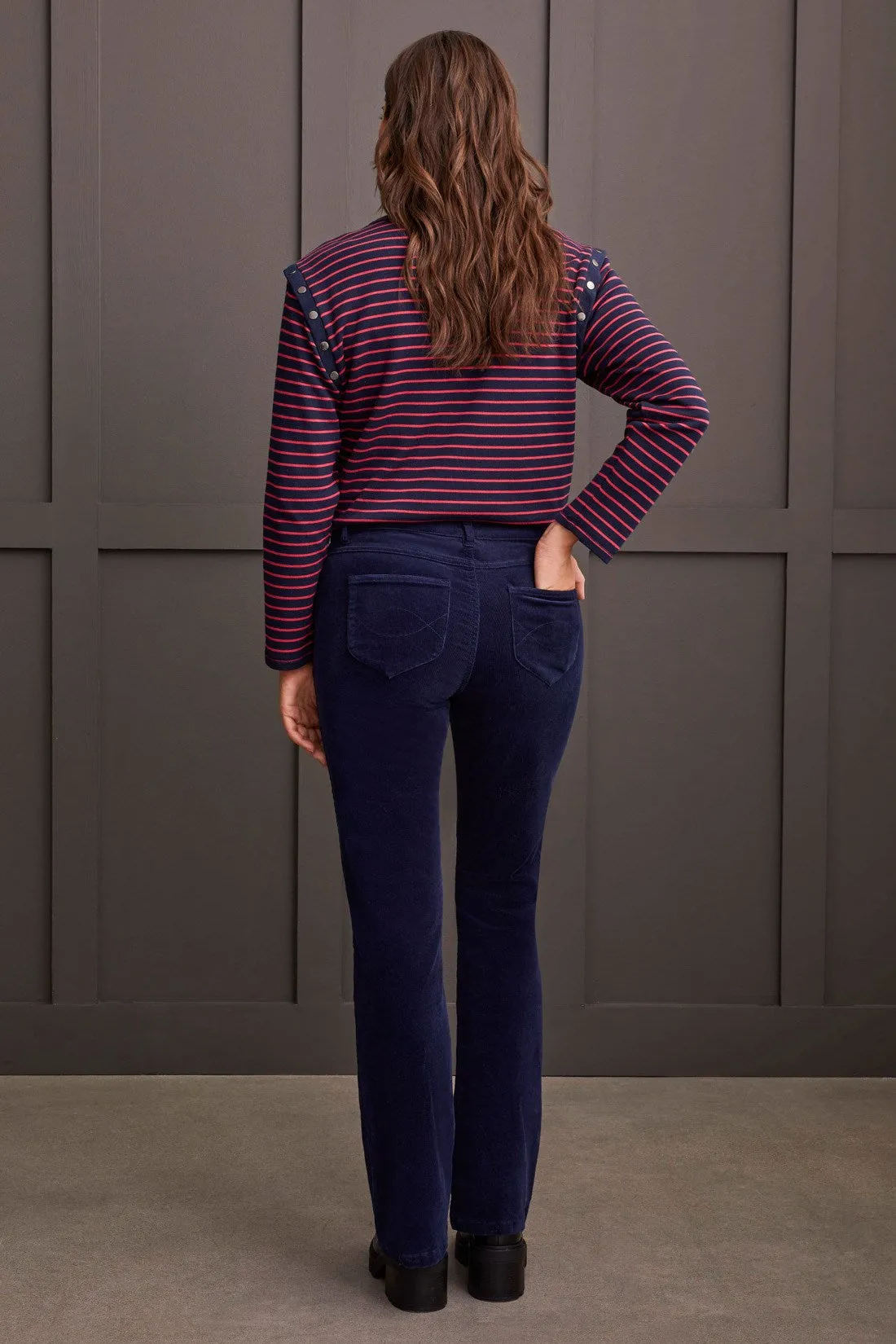 STRETCH CORDUROY PULL-ON 5 POCKET PANTS-Sapphire sold by Tribal product image thumbnail 3