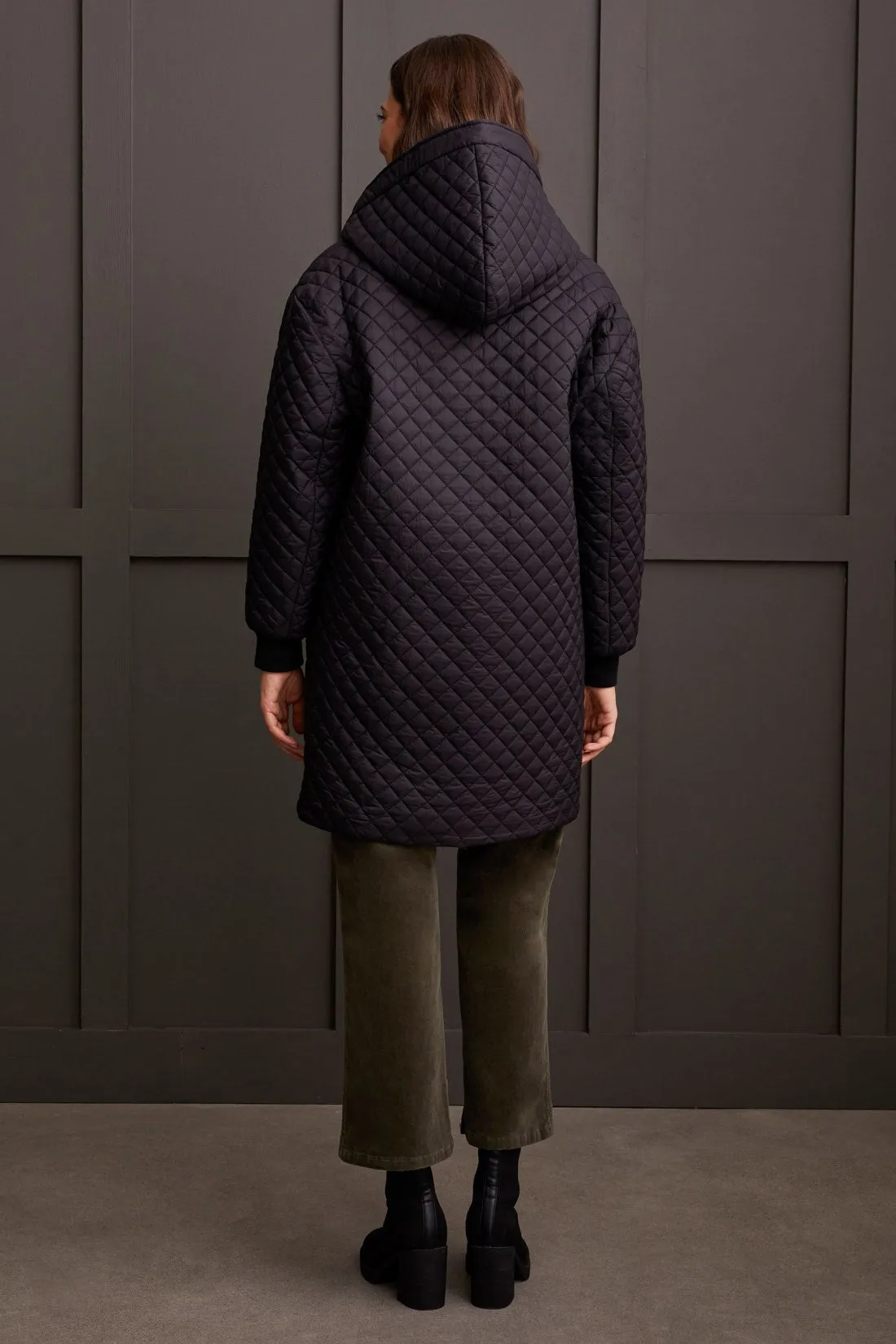 Cocoon Miniquilted Dolman Coat With Snap-Up Front-Black sold by Tribal product image thumbnail 4