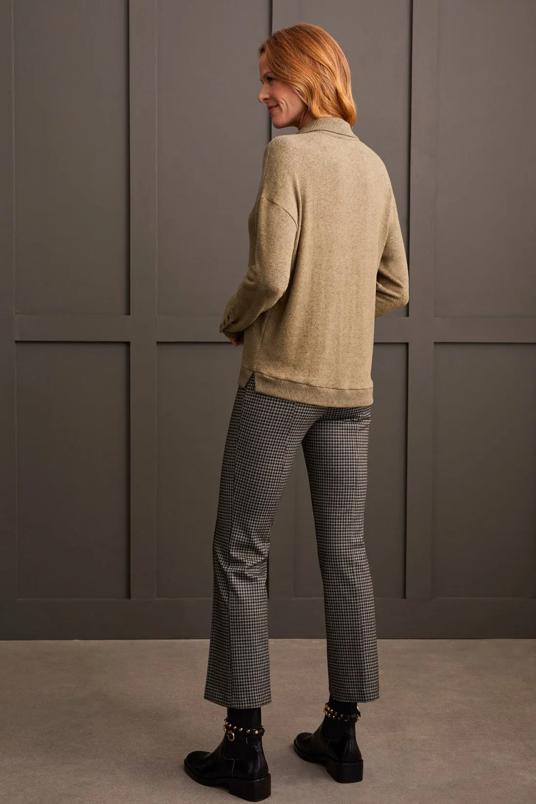 Brushed Knit Collared Top With Rib Combo-Aloe sold by Tribal product image thumbnail 2