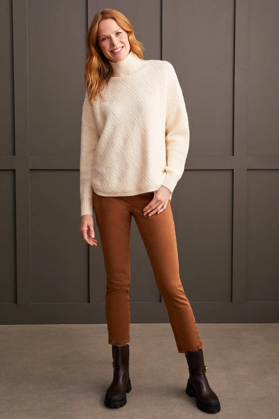 Textured Mock Neck Sweater-Moonstone sold by Tribal product image thumbnail 3
