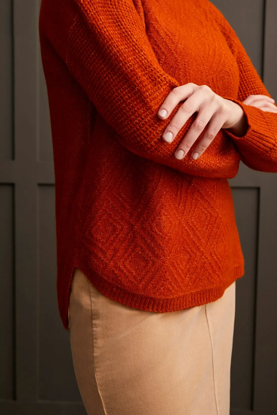 TEXTURED MOCK NECK SWEATER-Dkdesert sold by Tribal product image thumbnail 3