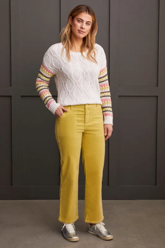 Stretch Corduroy Straight Leg Pants-Moss sold by Tribal