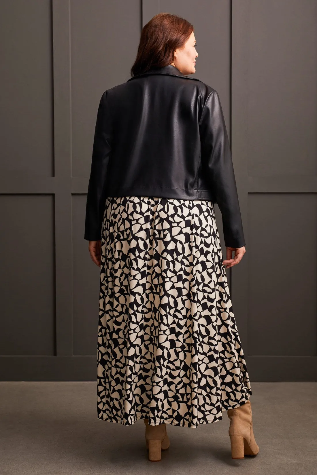 Faux Leather Cropped Biker Jacket-Black sold by Tribal product image thumbnail 4